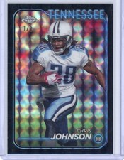 Chris Johnson Black Geometric Refractor /2: 2024 Topps Chrome Football. TEN RB! 