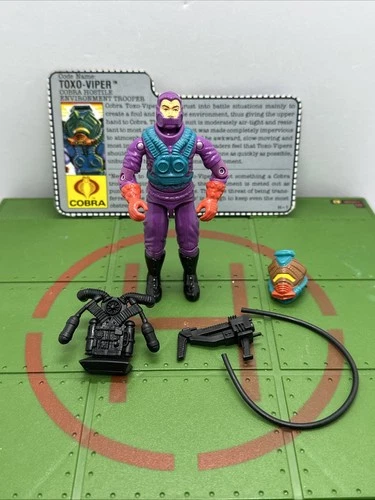 GI Joe Cobra Toxo-Viper Complete w/File Card 1988 ARAH Hasbro New O-Ring