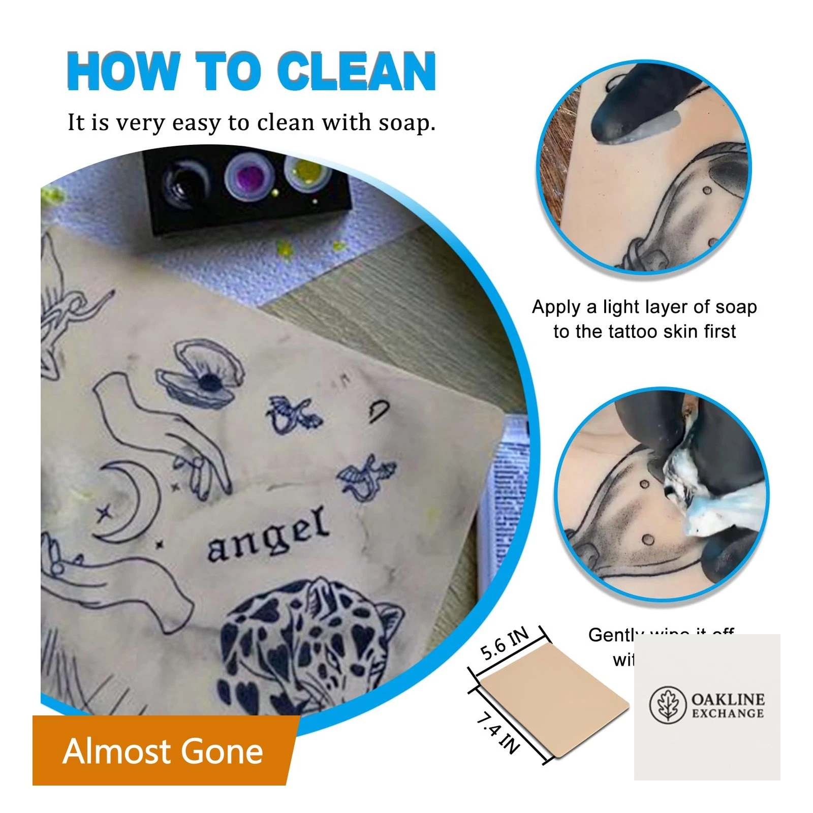 Emalla 3MM Tattoo Practice Skin Kit 3pcs Fake Skin 10pcs Transfer Paper - product detail image 5