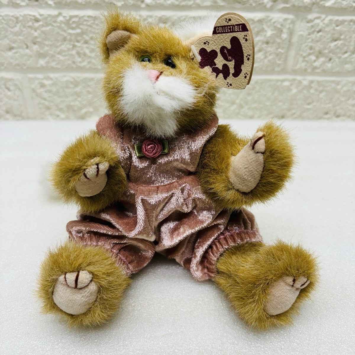 ぬいぐるみ sleepy teddy cat post card TY Beanie Baby POUNCER Cat Attic Treasures Retired 1993 Jointed