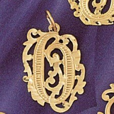 Initial O Charm Pendant 14k Gold 1.7 Grams 