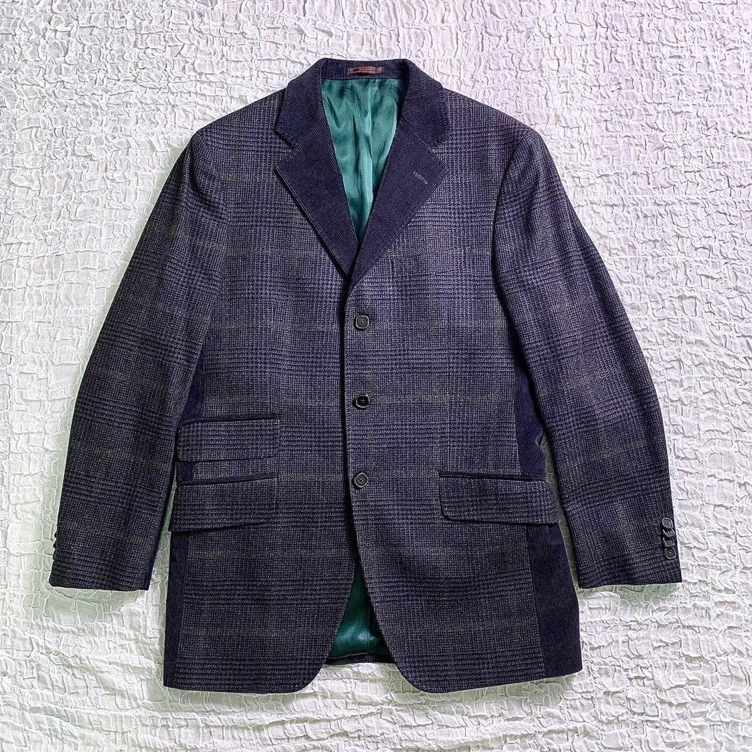 ETRO Tailored Blazer Check Wool Patchwork Corduro… - image 2