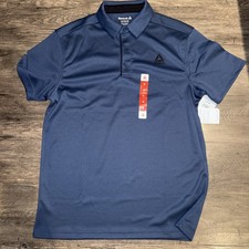 REEBOK Mens Classic Performance BLUE Polo Shirt NEW Size Med