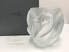 LALIQUE Dauphin Delphin Vase Elegant Crystal Art Décor - Atemberaubende Silho...