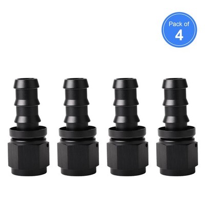 Push Lock Hose Fitting Adapter 10AN Straight AN10 Fits 5/8'' ID Rubber Line 4Pcs