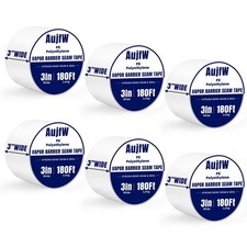 Vapor Barrier Tape, 3" Wide x 180' Long, 6 Roll, Polyethylene Tape, for Moist...