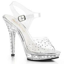 Pleaser Fabulicious Rhinestone Accent Platform Stiletto Sandals High Heels Lip