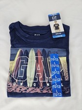 NWT GAP Boys Size LARGE 10-12 Blue SurfBoard Short Sleeve T-shirt.