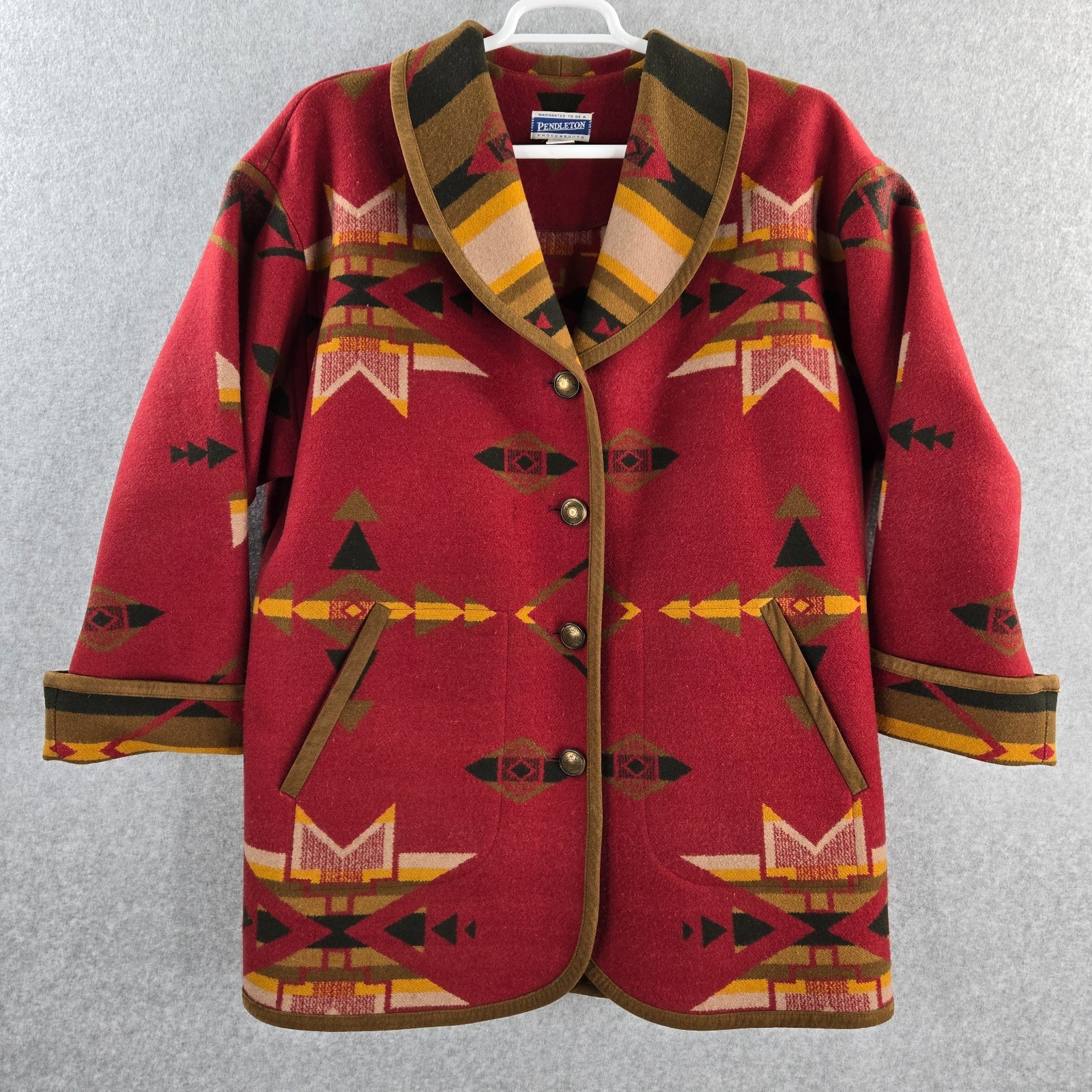 Pendleton Knockabouts Coat Large Red Aztec Navajo… - image 1