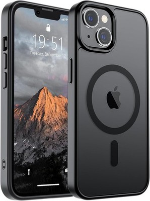 Translucent Shockproof Case for iPhone 15 Plus & 14 Plus, Magnetic, Black