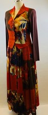 Dorothy Schoelen Platinum Size 10 Multicolor Polyester Vintage Skirt/Jacket Set