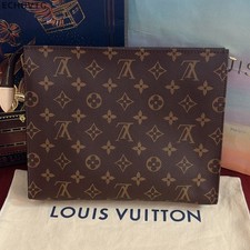 Louis Vuitton Toiletry Pouch Monogram Clutch Brown Gold Unisex Adults Classic