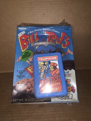 Vintage 1991 Ralston Bill & Teds Cereal Box With Cassette Tape Case