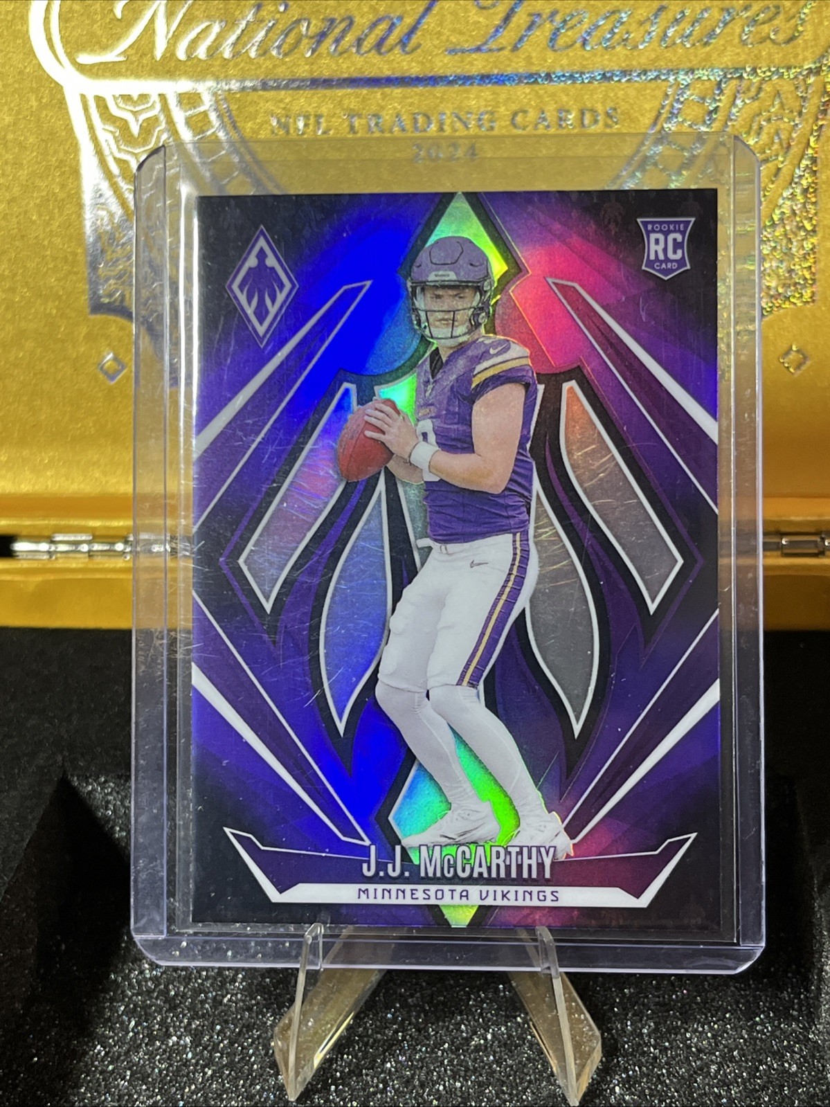 JJ Mccarthy 2024 Panini Phoenix Purple Fade #185 Vikings Color Match