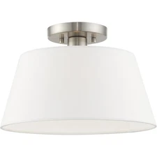 Livex Lighting 41312-91 Belclaire Semi-Flush Mount Brushed Nickel