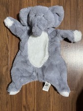 Kellytoy Gray Elephant Rattle Crinkle Body Plush Lovey Security Blanket Toy 16"