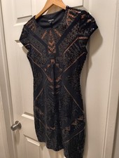 EXPRESS  sequined Fitted Bodycon Geometric  Dress Size Small NEW
