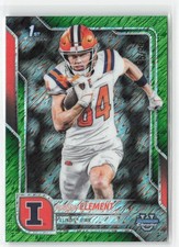 Hudson Clement 2025 Bowman University Chrome Green Shimmer #/99 #73 Illinois