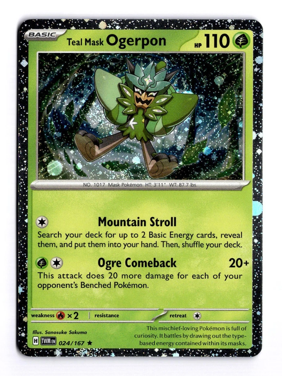 ogerpon pokemon card price 2024 Pokemon Twilight Masquerade #212/167 Hearthflame Mask Ogerpon ex   Burbank Cards