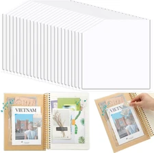 24 Pcs Adhesive Clear Corner Pockets 6 X 6 Inch Sticky Pocket Sleeves Self Adhes