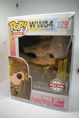 Funko POP! - Heroes: WW84   WONDER WOMAN Golden Armor Shield #329 
