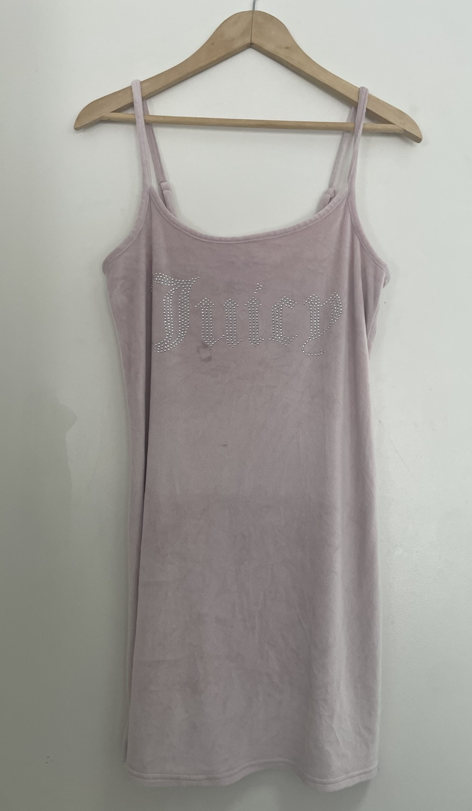Juicy Couture Women's Solid Pink Super Soft Velour Adjustable Strap Nightgown M
