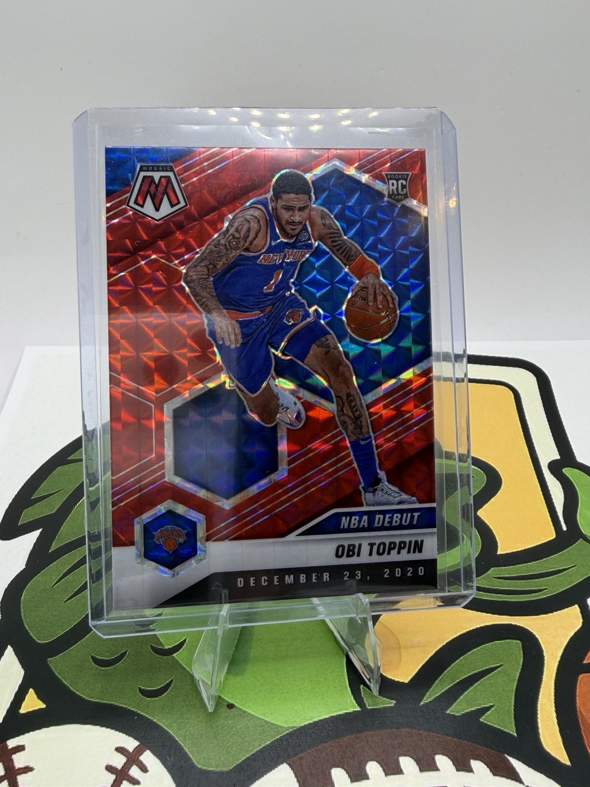 2020-21 Obi Toppin Panini Mosaic Red Refractor NBA Debut Knicks/Pacers #273 RC