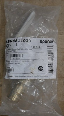 Uponor LFR4811010 ProPEX LF Brass Ball Valve   1'' PEX x 1'' PEX, Full Port