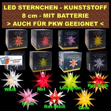 LED MINISTERN STERNCHEN 8CM ADVENTSSTERN WEIHNACHTSSTERN KUNSTSTOFF STERNENTALER
