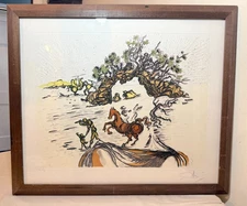 84' Vintage original Salvador Dali "Horses on Shore" lmt ed surrealism print art