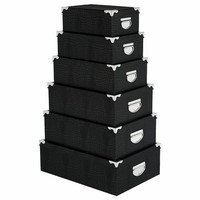 5 Five Simply Smart Aufbewahrungsboxen-Set 6-Tlg., Pappe, Metall, Grau, 105319
