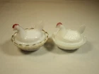 Vintage Westmoreland  Milk Glass Hen On Nest Miniature Lot Of 2