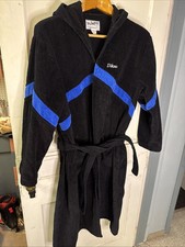 Vintage Tru West Mens Boxing Robe Lined Black Blue XL USA Made DONS
