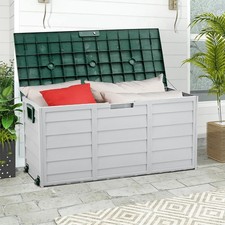 Outdoor Storage Box 290L Plastic Storage Chest with Wheels for Garden Patio