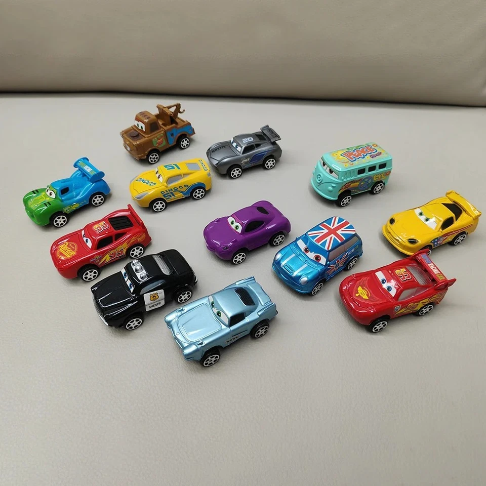 12PCS Pixar Cars Lightning McQueen Diecast PVC Toy Set Kids Birthday Gift Fun - Image 4 of 4