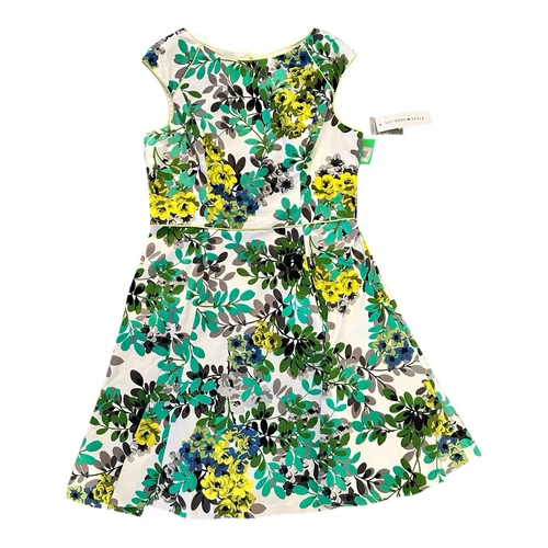 VETEMENTS Abito da festa stile Londra nuovo taglia 14 giardino gonna plissettata Pasqua primavera floreale