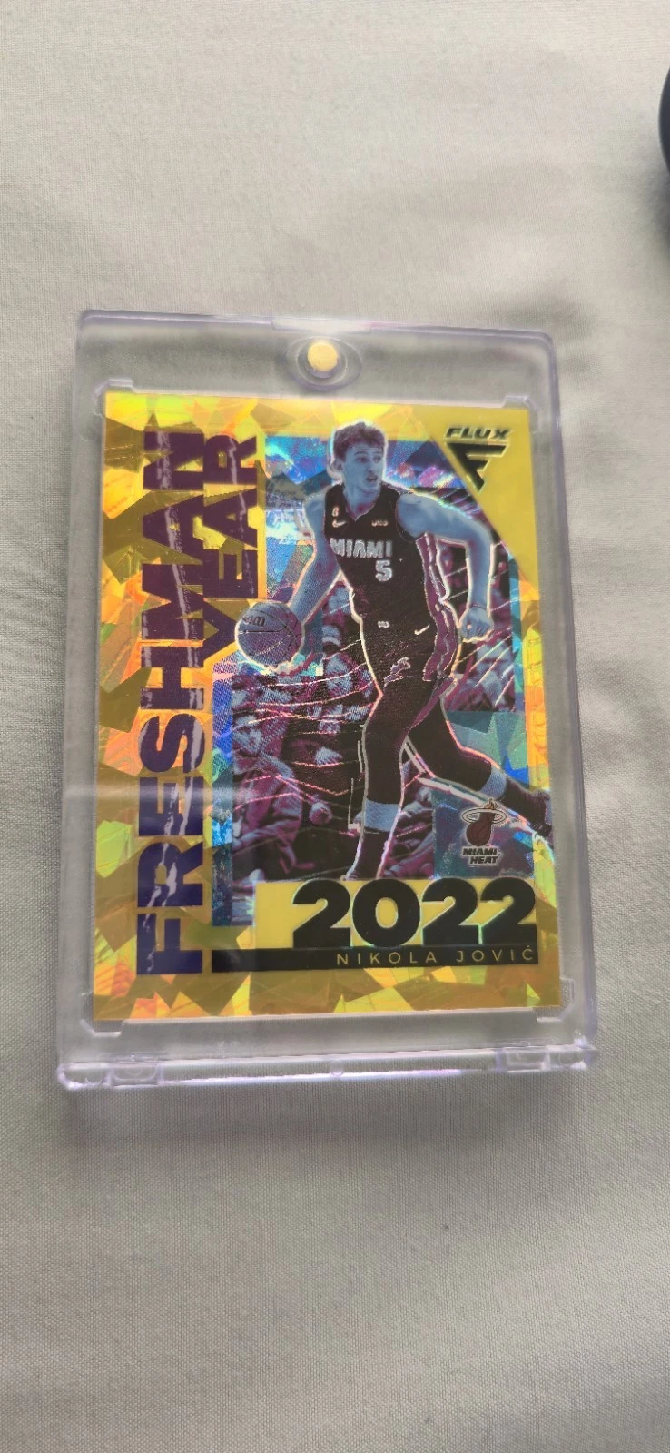 2022-23 Panini Flux Nikola Jovic RC #/10 Gold Ice Prizm SSP Freshmen Year #18