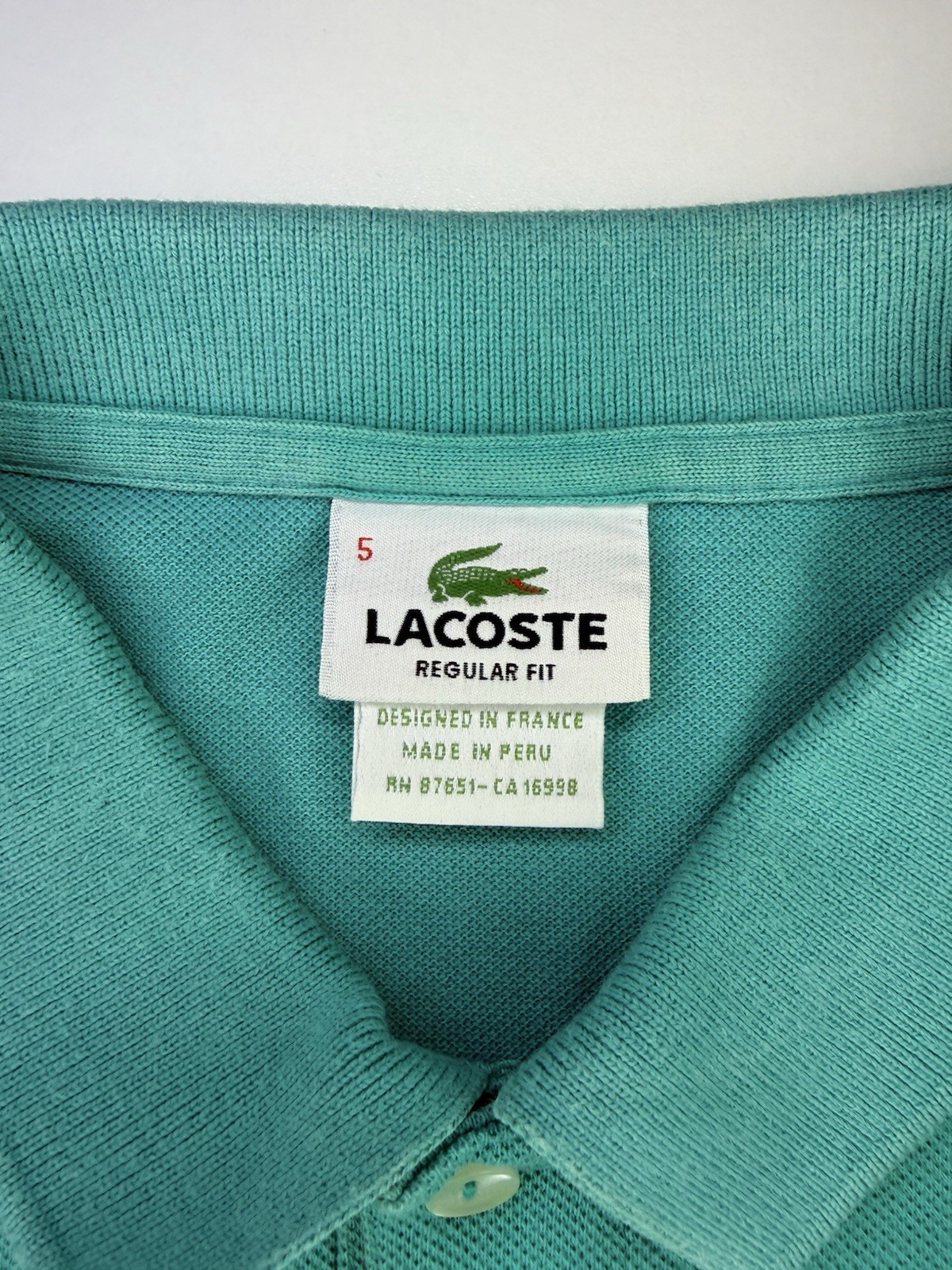Men’s Lacoste Short Sleeve Polo Shirt Large Size 5 Multicoloured Regular Fit thumbnail 4