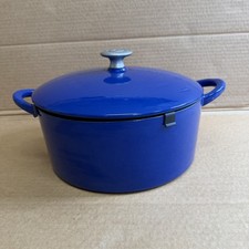 New Mario Batali DANSK Cast Iron 6 Qt Stockpot / Stew Pot Cobalt Blue