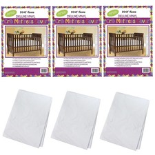 3 PC Fitted Crib and Toddler Protective Mattress Cover Vinyl Dust Bug Protector