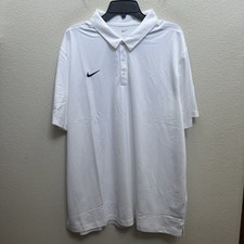 NEW Nike Dri-Fit Men's White Polo Shirt Short Sleeve NWT 42 2XL