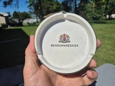 Vintage Benson & Hedges Logo 3 3/4" Round Ceramic Cigarette Ashtray