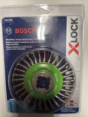Bosch X-Lock 4-1/2In Wire Wheel Stringer Bead Knotted Stainless Steel WBX409 New