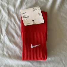 Nike Classic Dri-FIT Soccer Knee High Socks Red L Cushioned Reinforced Toe