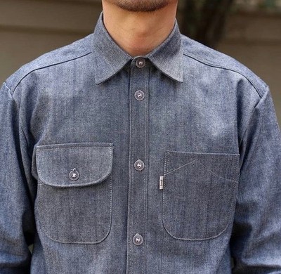  Railcar Fine Goods Felon 3 Work Shirt M Indigo 9.7OZ Chambray UCO Fabric USA