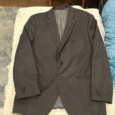 Banana Republic Suit Jacket Mens 44R Charcoal Grey Wool Two Button Tailored Fit