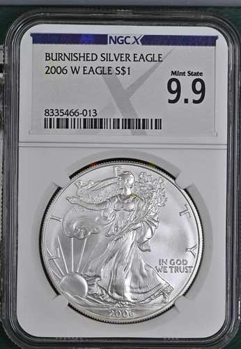 2006-W Burnished American Silver Eagle NGCX 9.9 Equivalent To NGC 69 #38