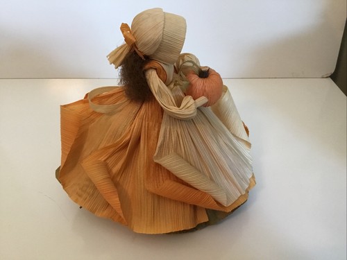 Muñeca de colección Nan's Corn Husk otoño naranja calabaza Halloween cosecha 7" 1985 con etiqueta - Imagen 6 de 9
