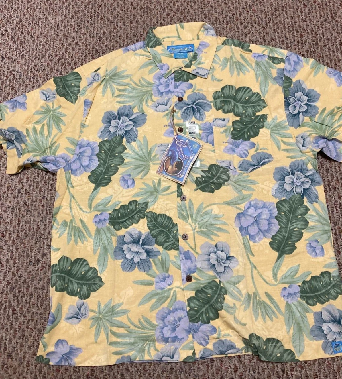 Bermuda Bay 100 % silk hawaiian shirt sz Xl New With Tag item 523