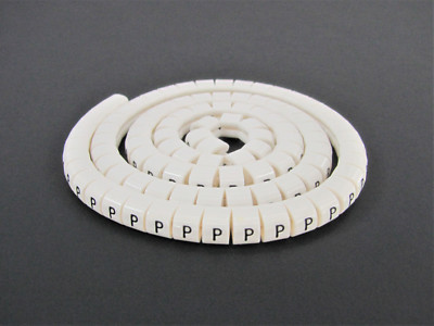 (100x) Wieland Size 4 Letter P Slip On Wire Marker, .110'' to .170'' OD Z Type